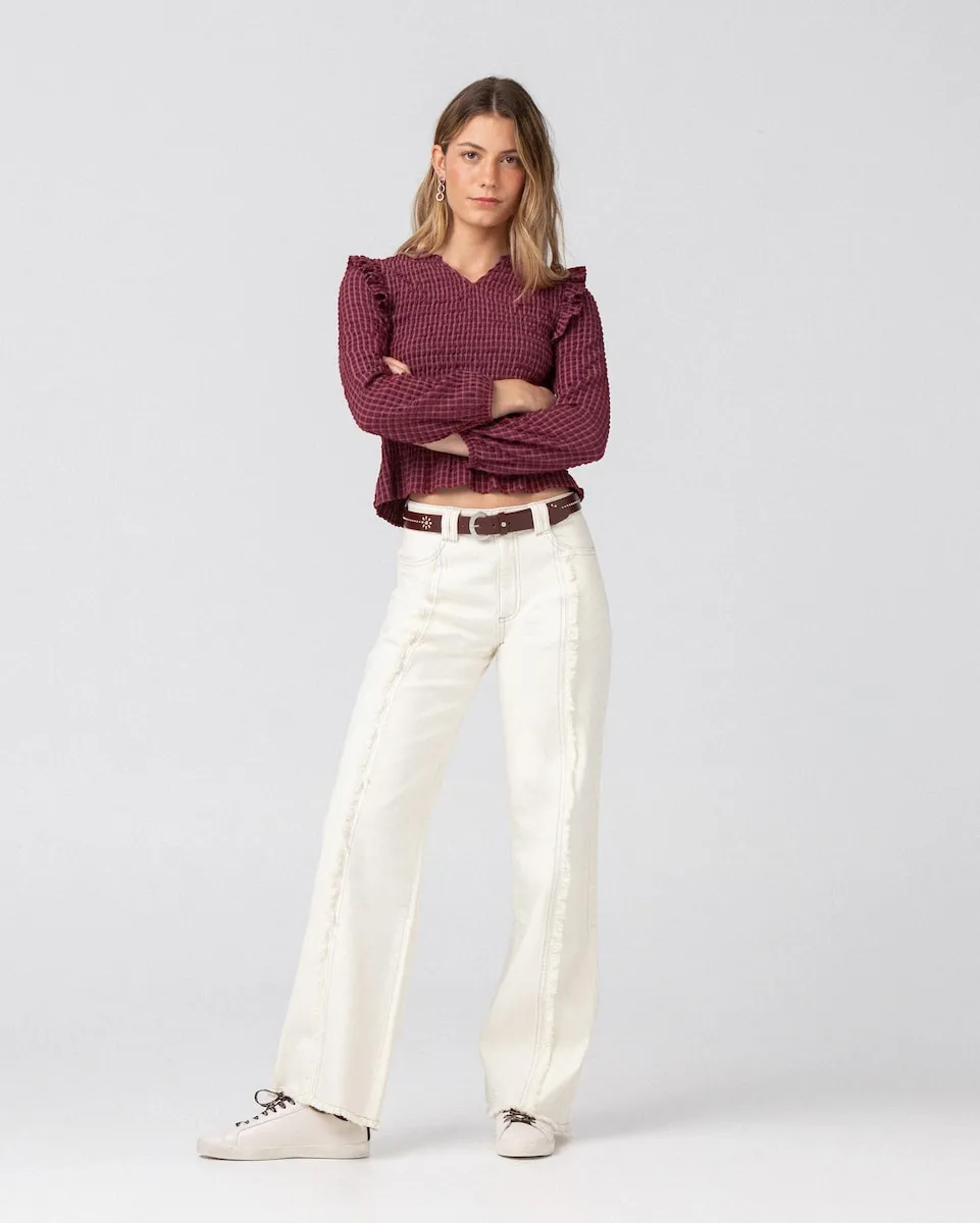 

Женские джинсы с высокой талией и рваным швом Noon, светло-бежевый