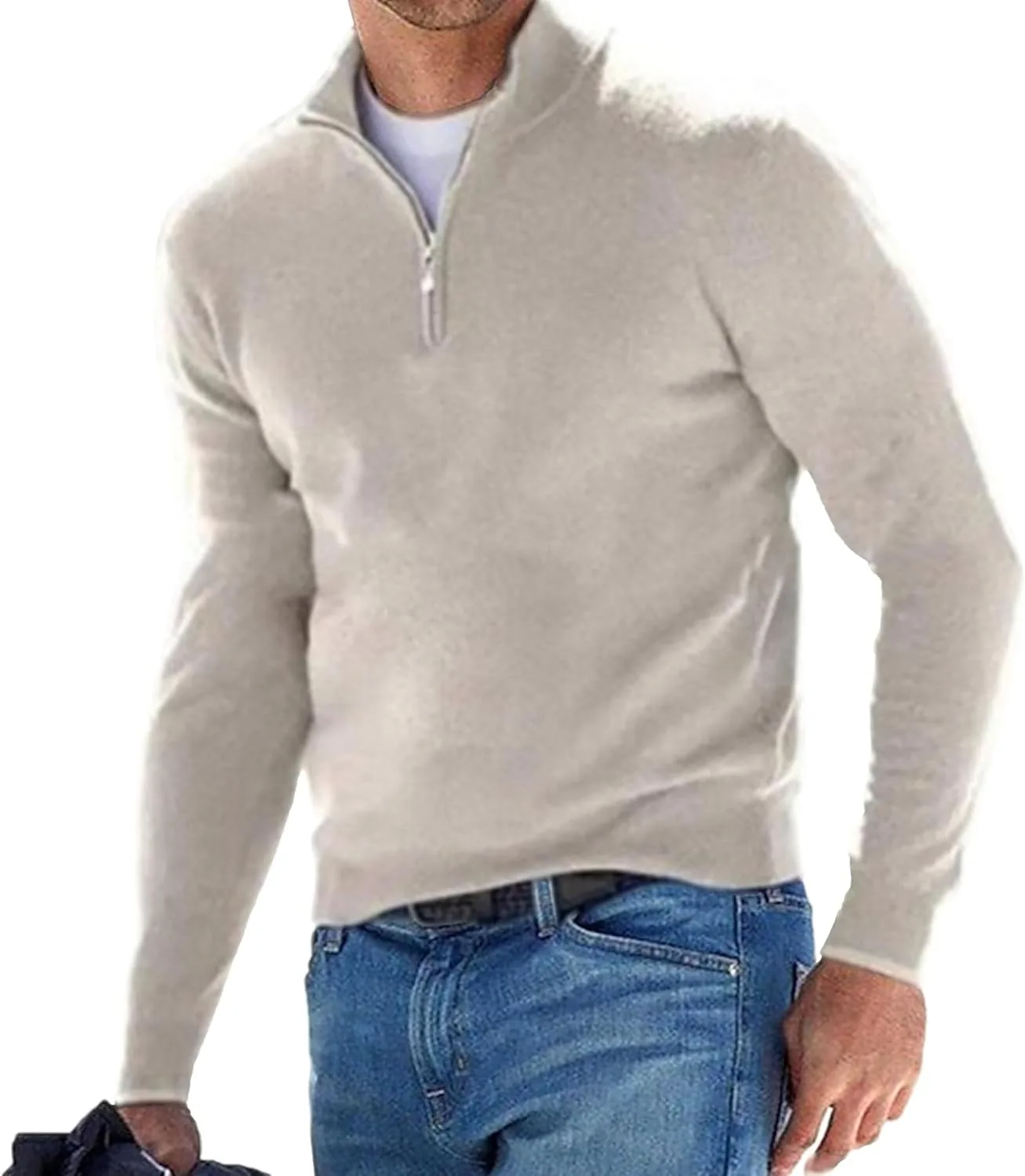 

Мужской свитер Maiyifu-GJ с молнией и воротником-стойкой