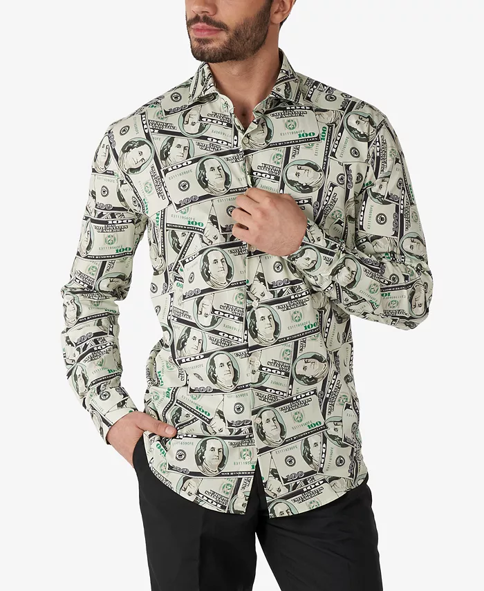 

Мужская принтованная рубашки для тематических вечеринок для мужчин OppoSuits, зеленый