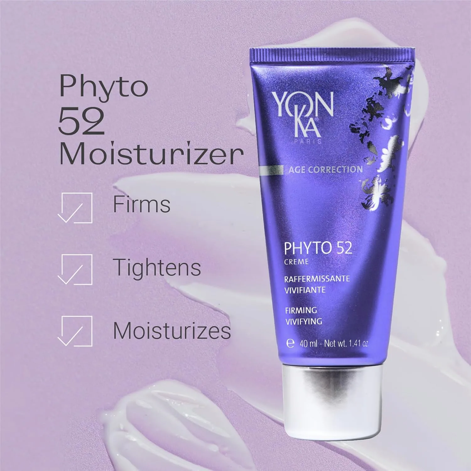 Укрепляющий крем для кожи Yon-Ka Phyto 52 | Антивозрастной увлажняющий крем для лица и ночной крем | Подтягивает кожу и сужает поры благодаря витамину Е | Без парабенов | 40 г Yonka, olive — фото 2