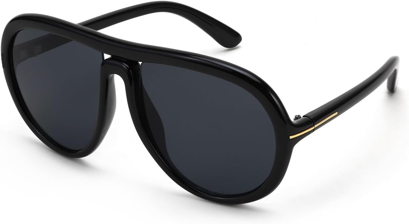 

Солнцезащитные очки-авиаторы KARSAER большого размера в винтажном стиле для мужчин и женщин, большие круглые солнцезащитные очки-авиаторы в стиле ретро K7132, Deep Black