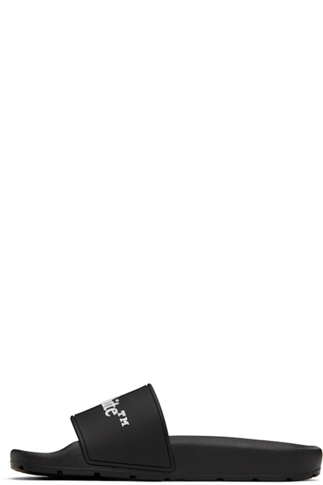 Черные книжные шлепанцы для бассейна Off-White — фото 3