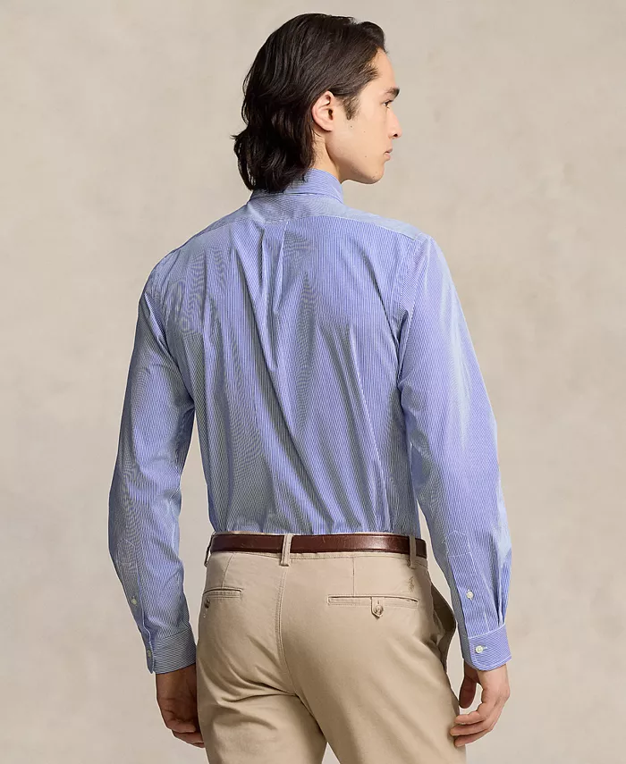 Мужская облегающая рубашка из стрейч-поплина Polo Ralph Lauren, синий — фото 2