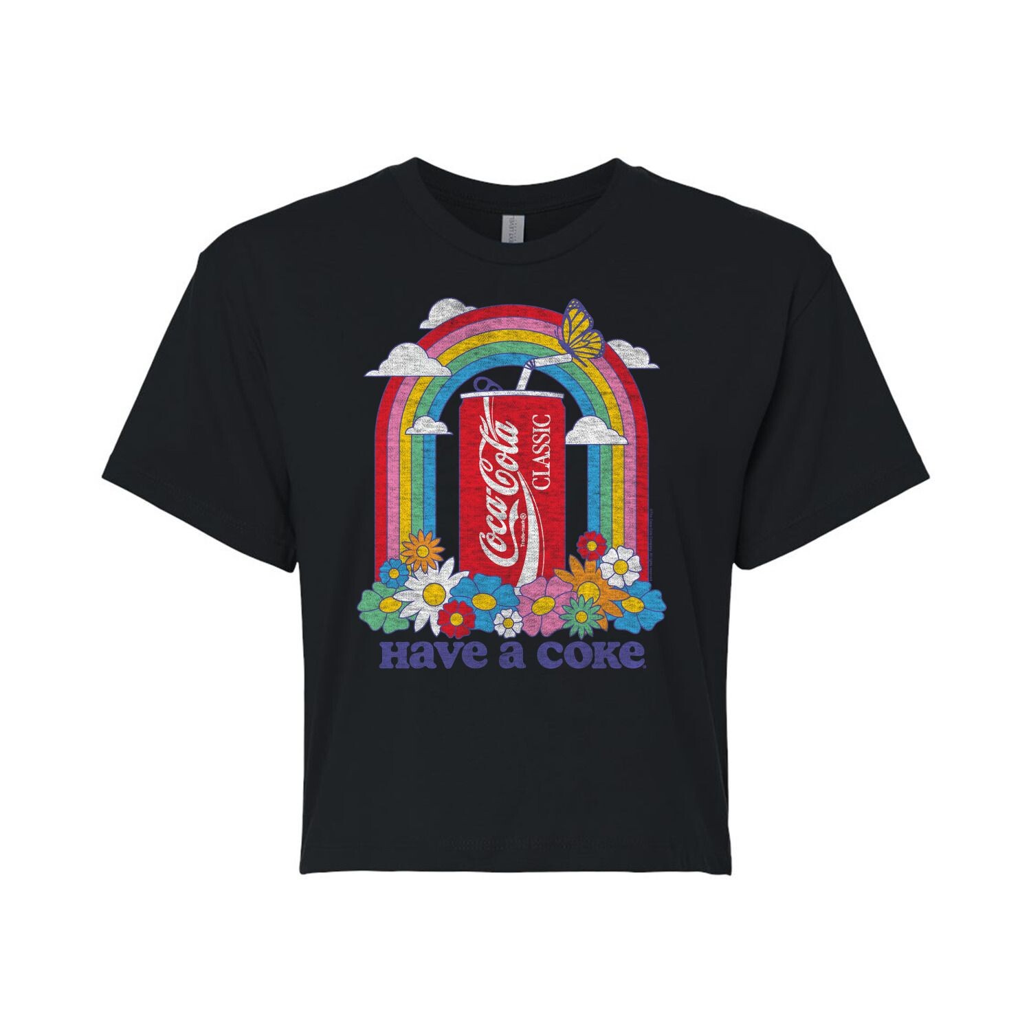 

Укороченная футболка с рисунком Coca-Cola для юниоров Licensed Character, черный