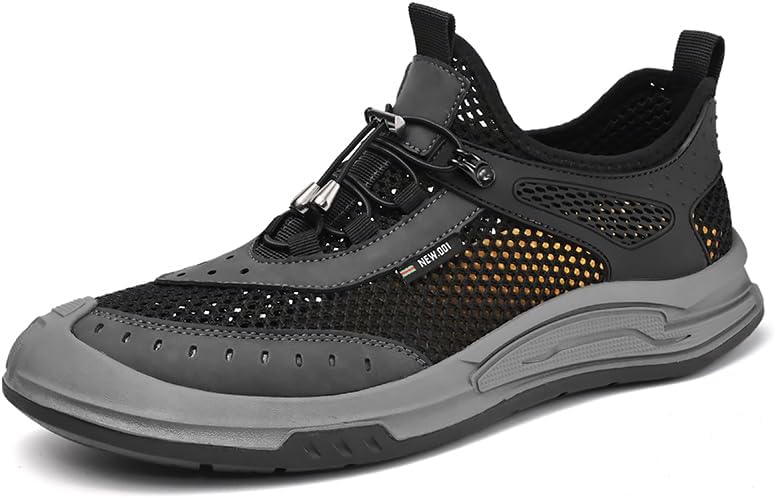 

Мужские походные кроссовки для активного отдыха на улице, летние сандалии, дышащая сетка, легкие кроссовки, повседневные, «босоножки», обувь для пляжа, перехода по воде, плавания и рыбалки Lhyxu, черный