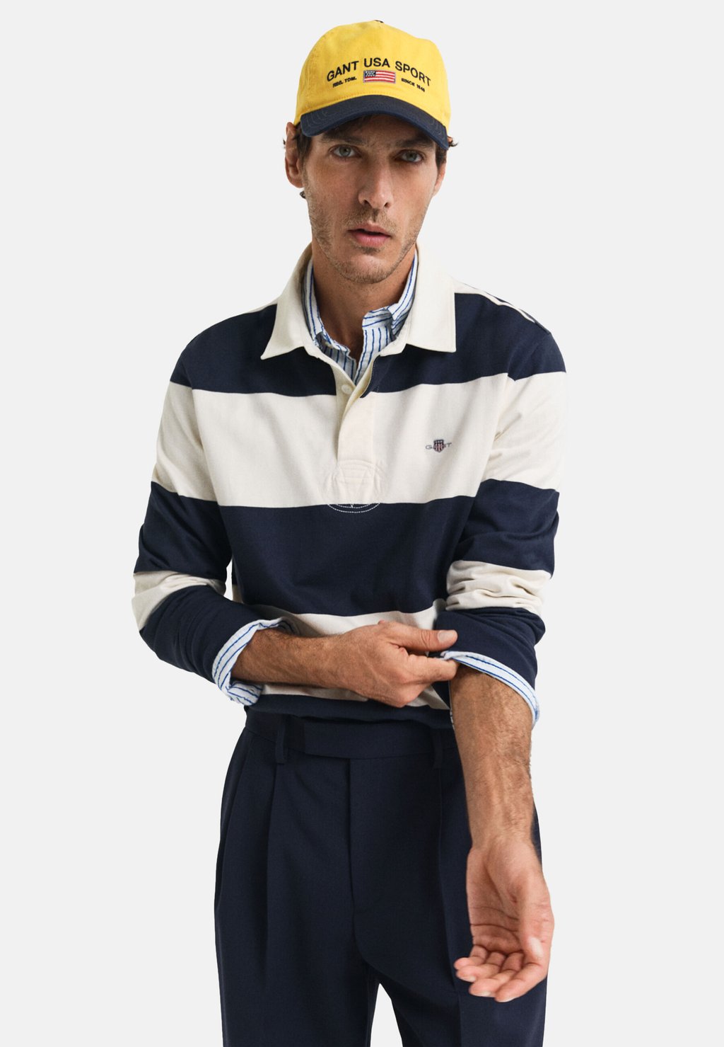 

Рубашка поло BARSTRIPE RUGGER - Long sleeved top GANT, темно-синий