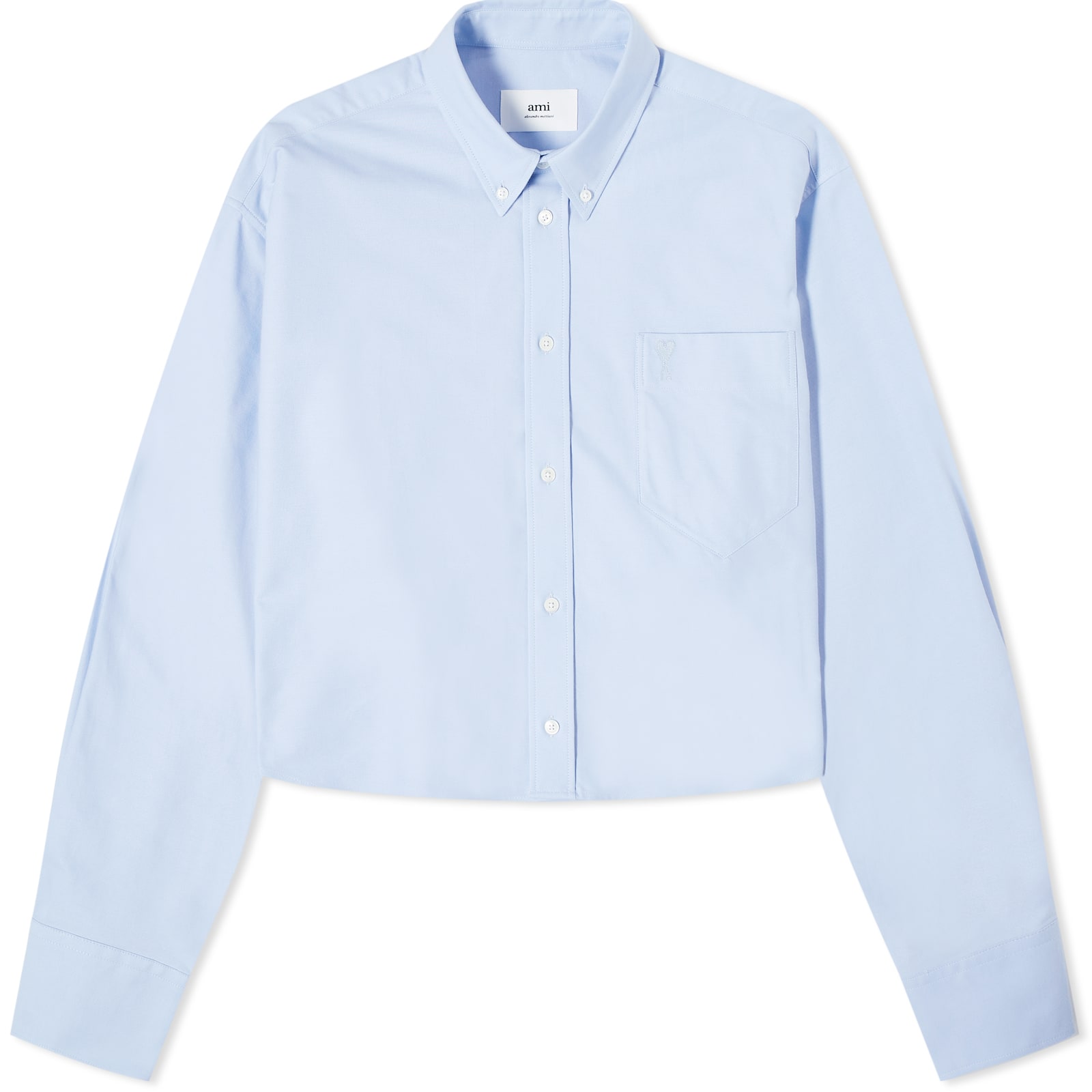 

Рубашка Ami Paris Tonal Adc Cropped Oversized Shirt, цвет Cashmere Blue