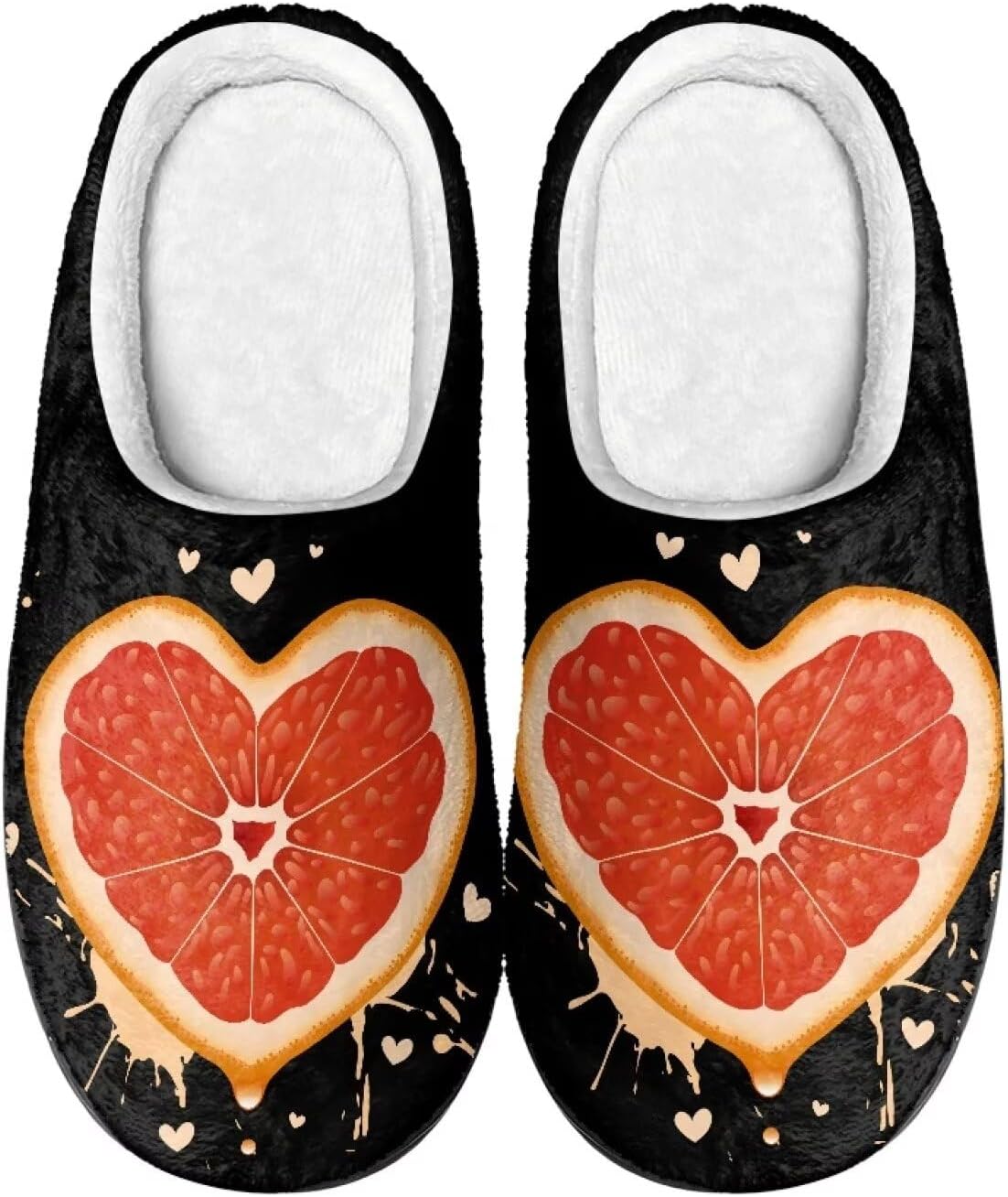 

Мужские и женские нескользящие тапочки, теплые мягкие уютные тапочки из фланели, домашняя обувь для спальни и улицы, размеры 2-12 Zcfygdx, Love Heart Orange Print