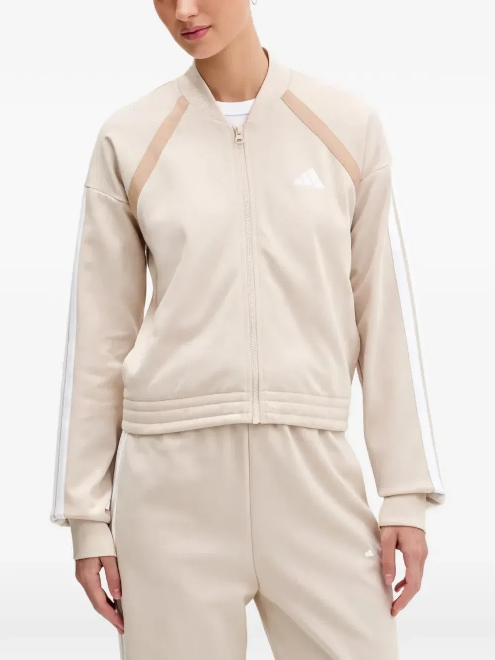 Комплект в полоску с логотипом Adidas, бежевый