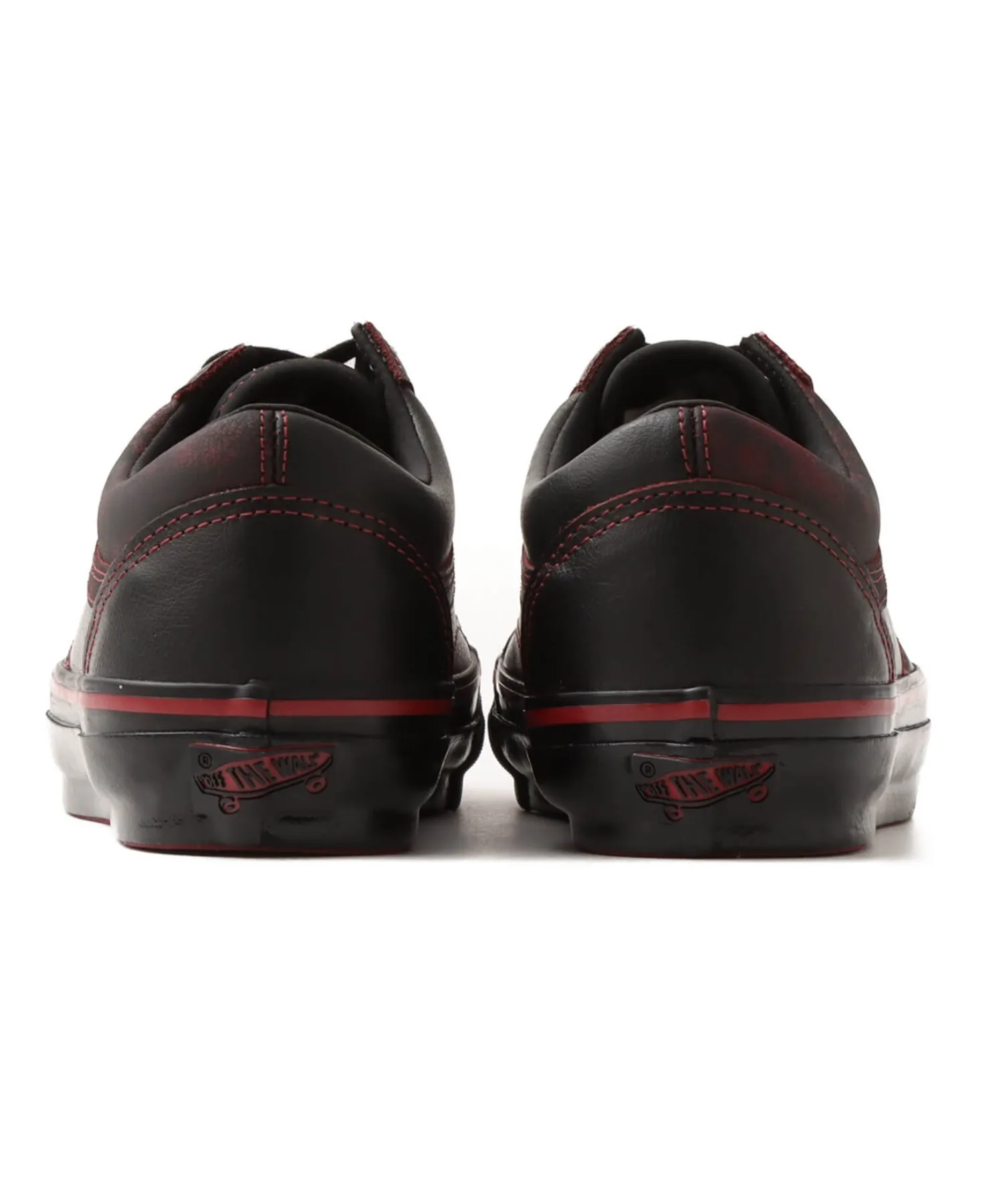 Мужские кроссовки из натуральной кожи VANS LX Old Skool черные с красным — фото 3