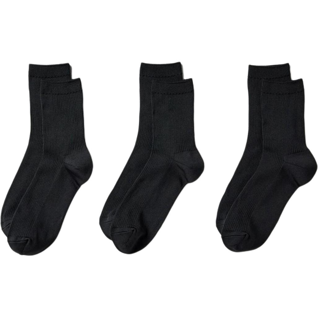 

UNIQLO Женские носки до середины икры 3 пары черные