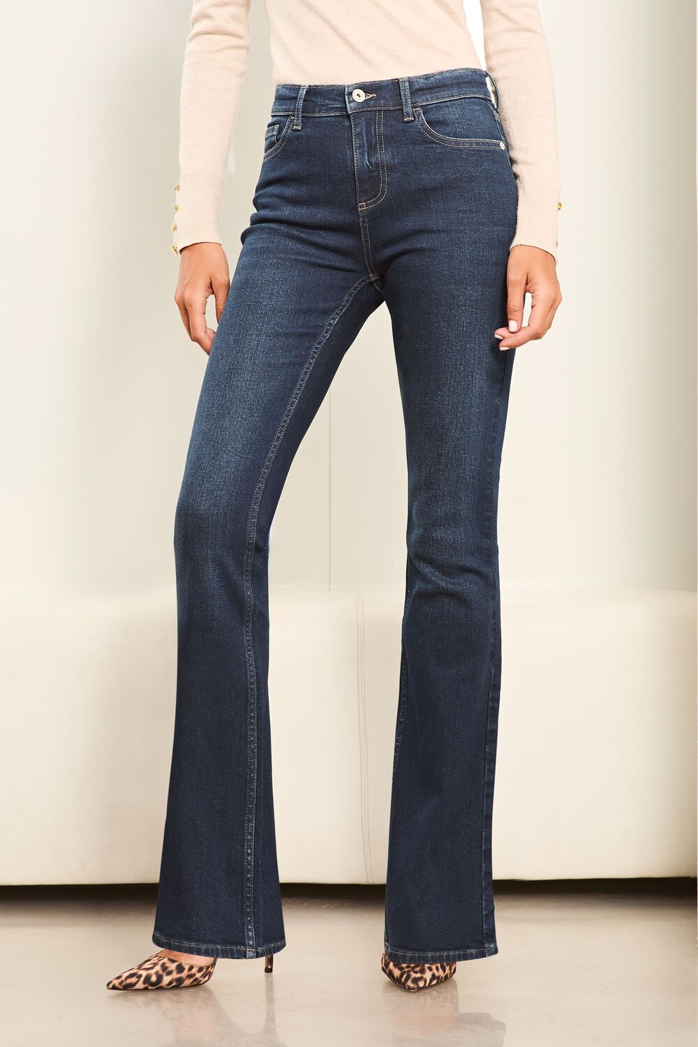 

Расклешенные джинсы средней посадки Lipsy, синий