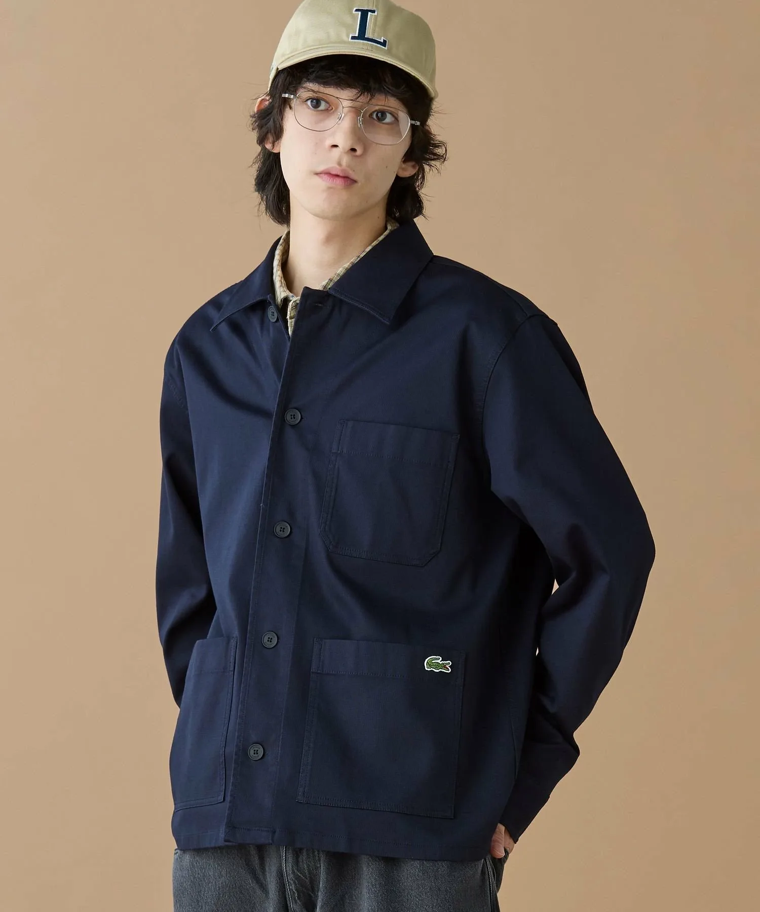 Вельветовый комбинезон LACOSTE, Dark Navy — фото 3