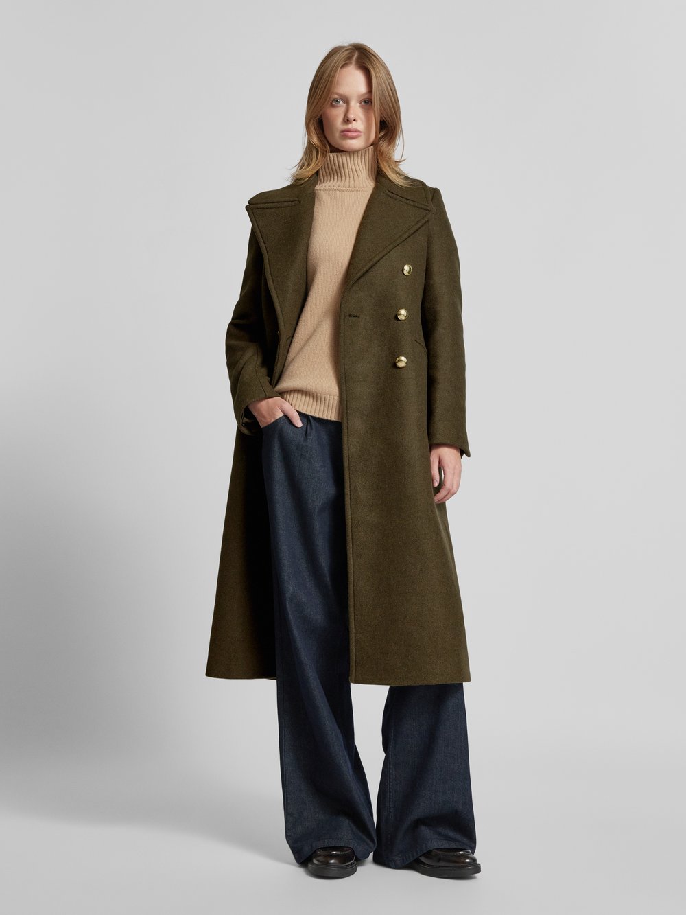 

Пальто с воротником-лацканом модель «REVA» Barbour, оливковый