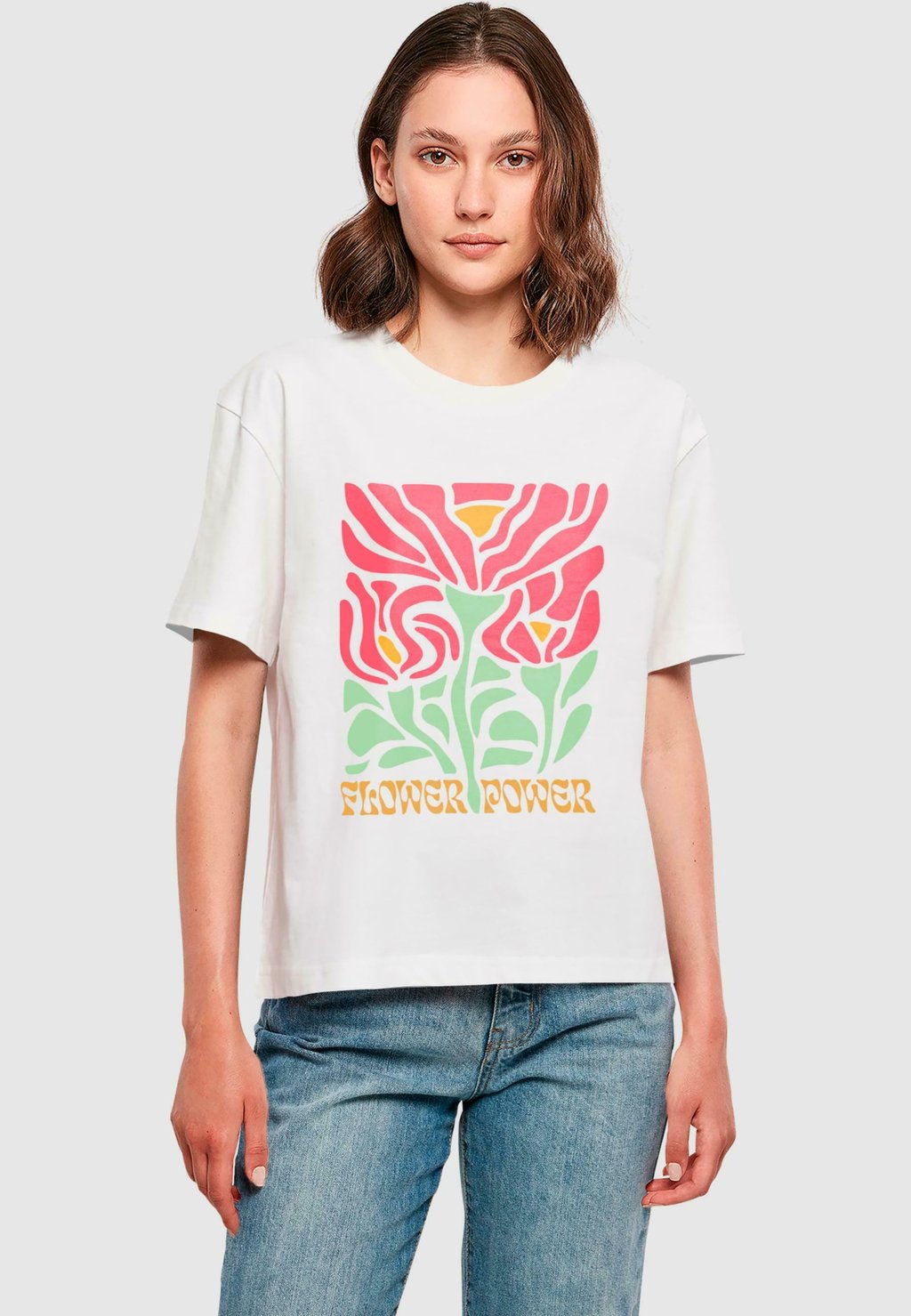 

Футболка с принтом FLOWER POWER Merchcode, белый