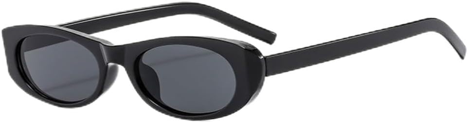 

Модные солнцезащитные очки в маленькой овальной оправе в стиле ретро «кошачий глаз», подходят для женщин, для вождения на открытом воздухе и путешествий, защита от УФ-излучения UV400 UJNHGQ, Black Black