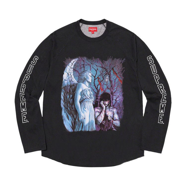 

Топ Supreme x The Crow Raglan Long-Sleeve Top, Black Graveyard