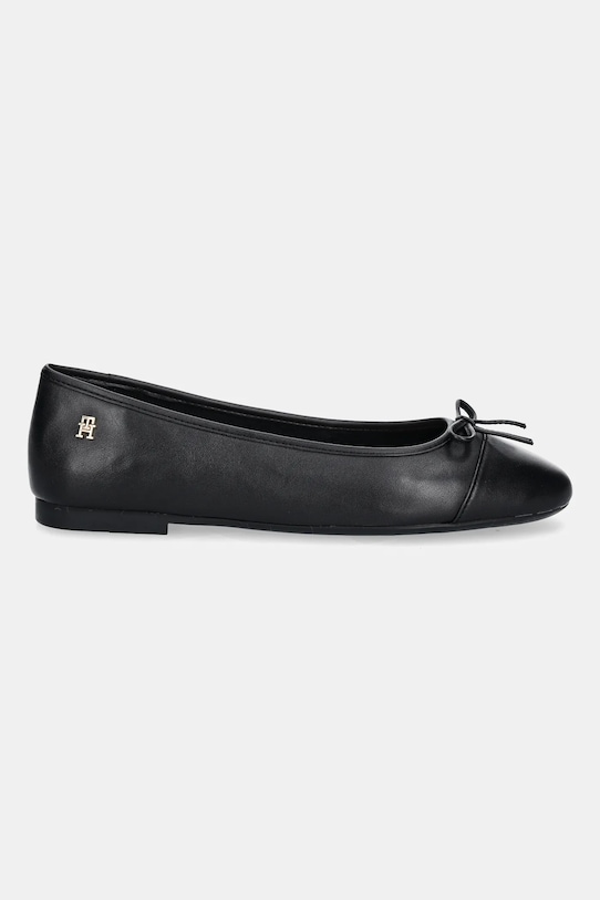 Кожаные балетки TOE CAP LEATHER BALLERINA с мыском Tommy Hilfiger, черный — фото 2