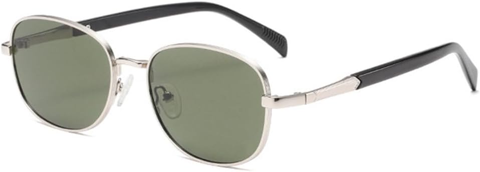 

Ретро-солнцезащитные очки в квадратной металлической оправе для женщин, модные прозрачные линзы цвета океана, защита от УФ-излучения UV400 для мужчин MUTYNE, Silver Dark Green