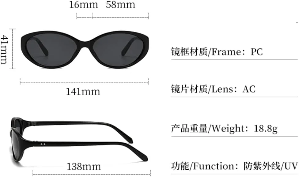 

Солнцезащитные очки с защитой UV400 | Линзы «кошачий глаз», овальная оправа | Для женщин и мужчин | Для занятий спортом на открытом воздухе и вождения DSVIGF, 04