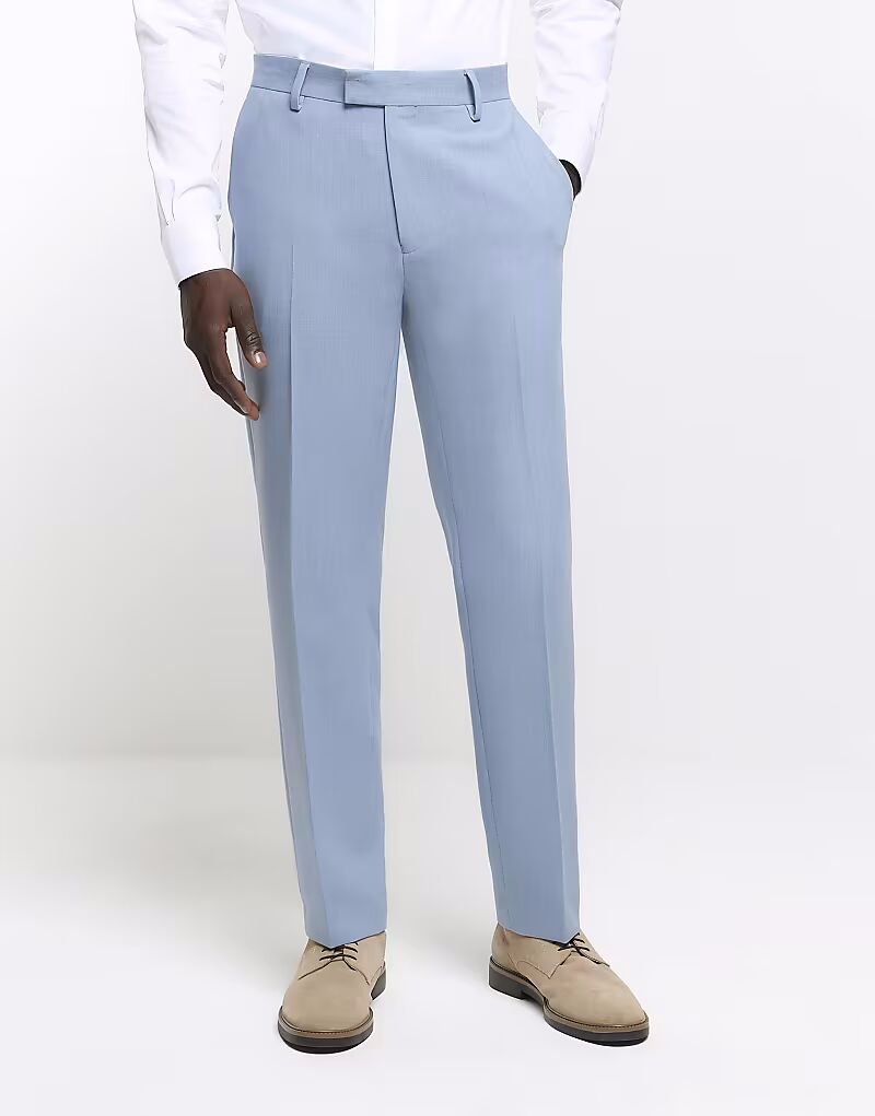 

Фактурные брюки из костюма River Island синего цвета