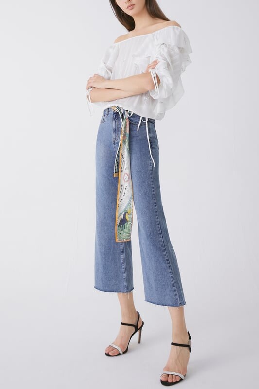 

Шифоновая рубашка с рюшами Lily Apparel, белый