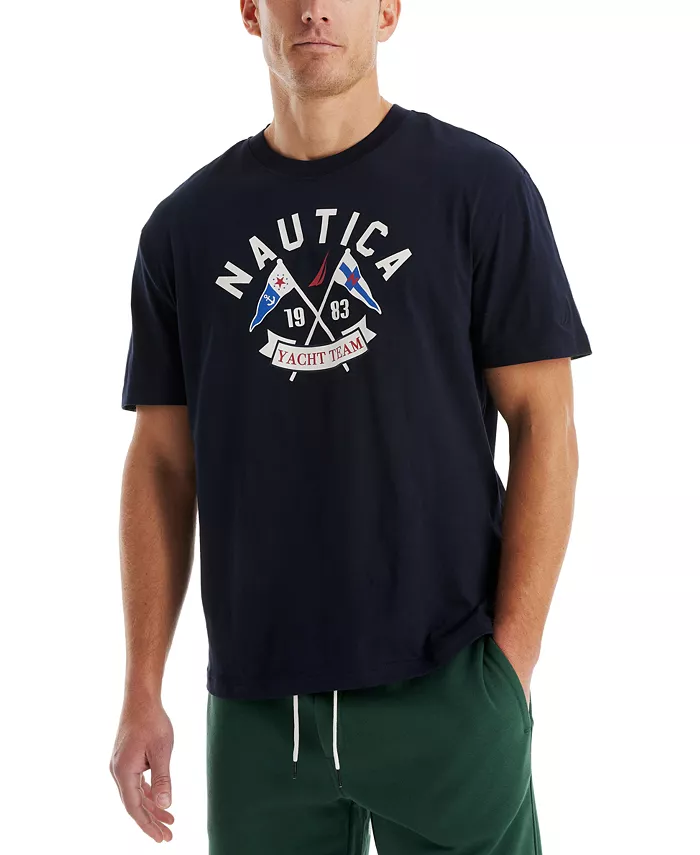 

Мужская футболка с коротким рукавом и морским принтом Sleep Nautica, синий