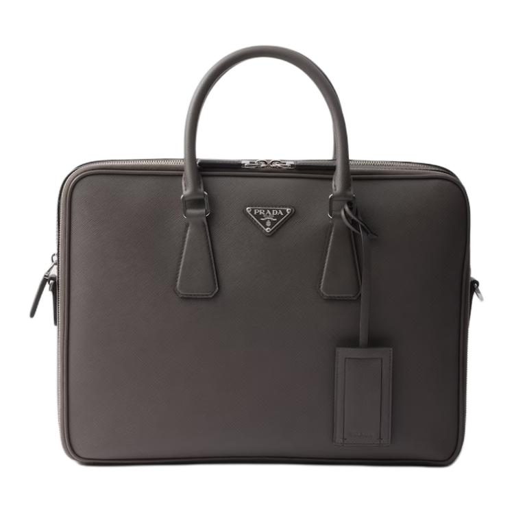 

PRADA Кожаный портфель мужской дымчатый