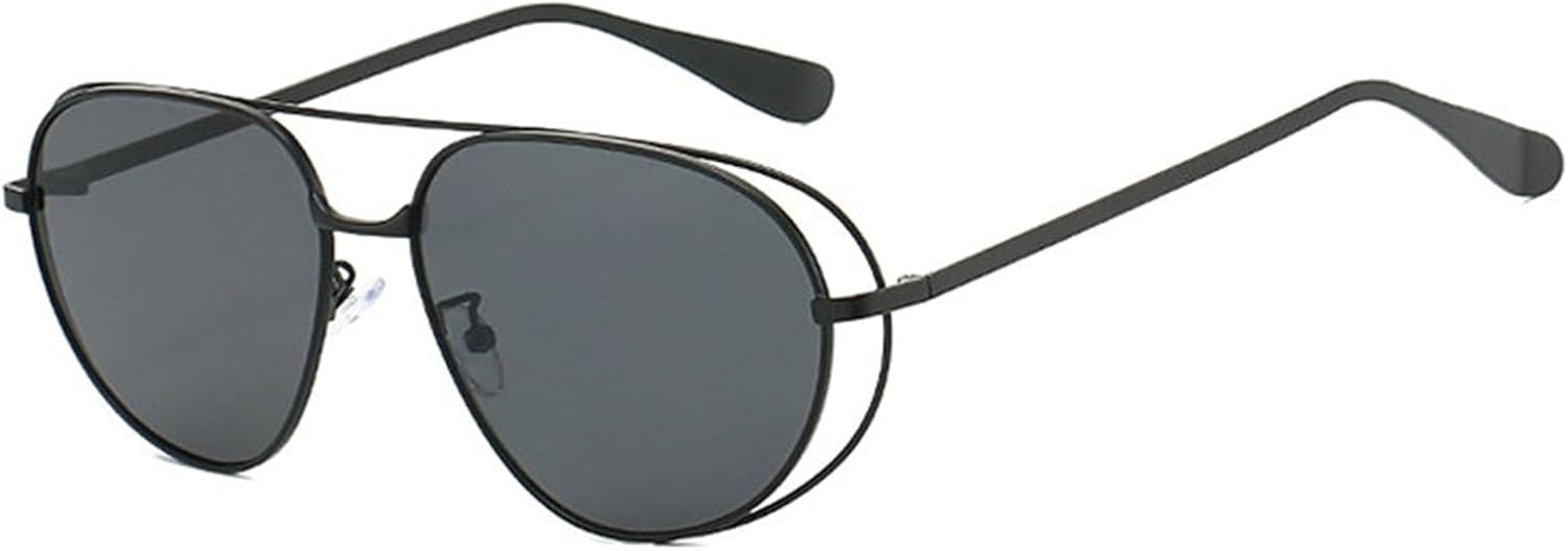 

Модные солнцезащитные очки-пилот большого размера для активного отдыха, для женщин и мужчин, классические солнцезащитные очки с двойной перемычкой, в стиле 70-х, большие металлические очки helena, C1