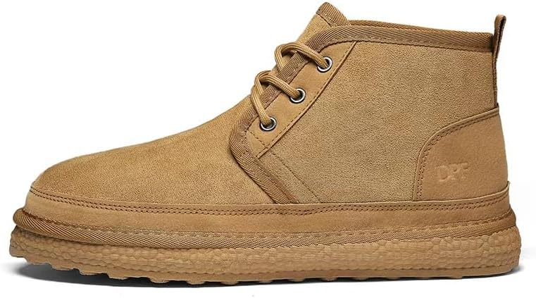 

Мужские меховые подкладки теплые противоскользящие ботинки Легкие замшевые зимние ботинки Удобные зимние короткие ботинки 7-10.5 Yebonsho, хаки