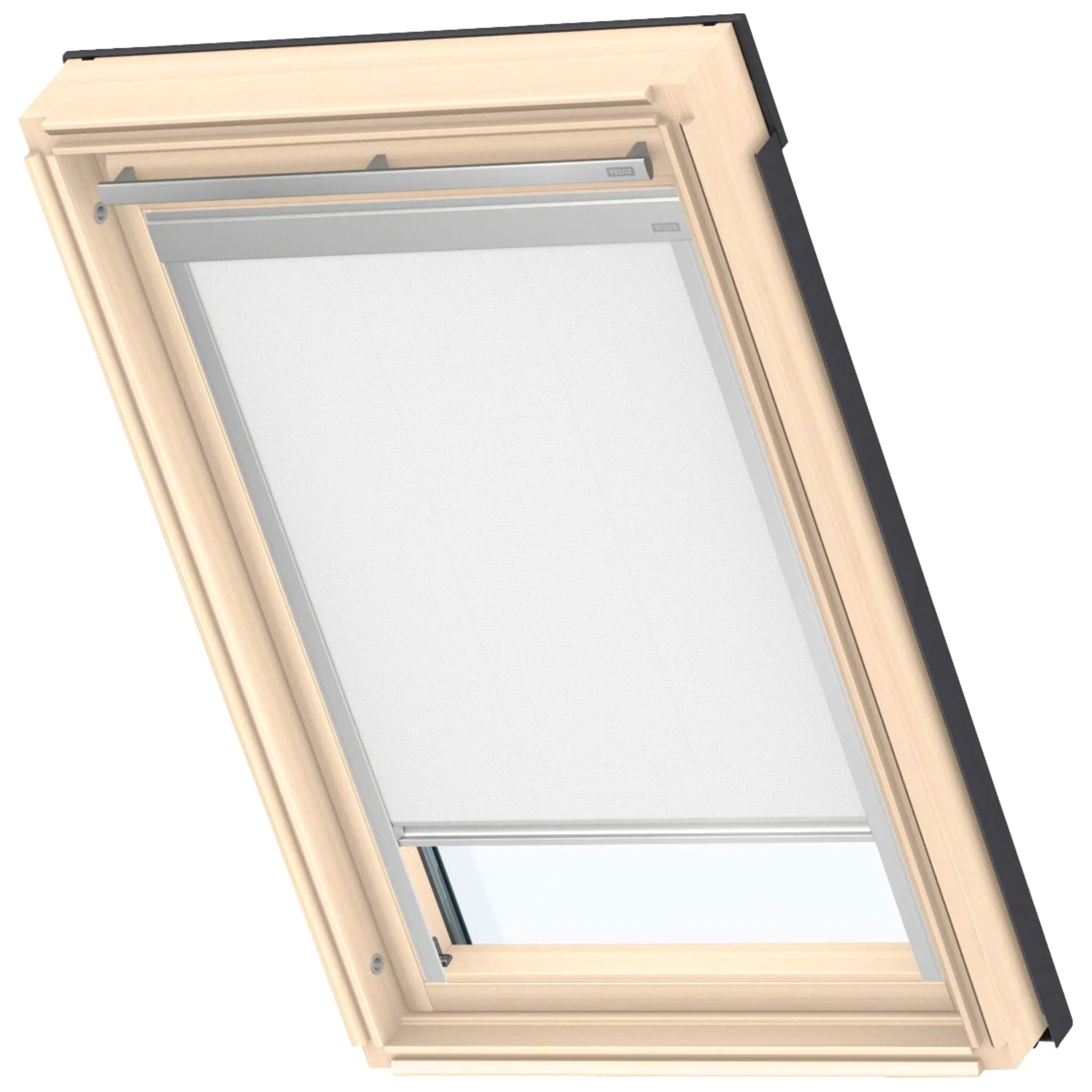 

Затемняющие рулонные шторы VELUX «DBL C04 4288», затемнение, затемнение, без сверления, в направляющих, направляющие алюминиевого цвета и планка ручки, белый