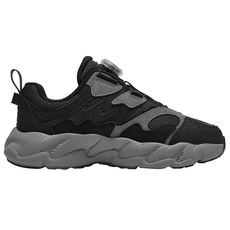Кроссовки BOA Fern, износостойкие, низкие, детские, для бега FILA KIDS, черный/серый — фото 2