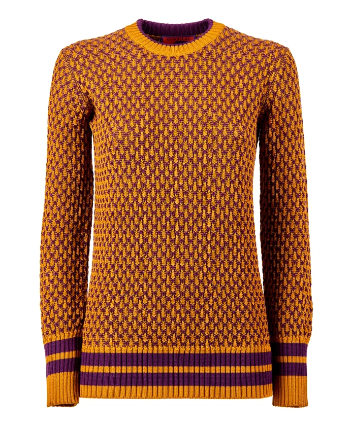 

Желтое платье с круглым вырезом для женщин, выполненное в двухцветной гамме. Gallo, мультиколор