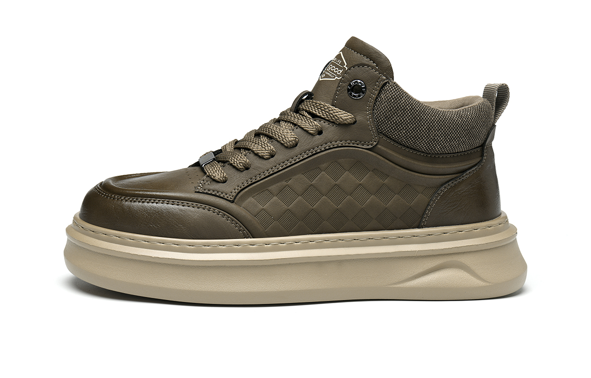 

Кроссовки для скейтбординга мужские Mid top из искусственной кожи HLA, коричневый[fleece-lined]