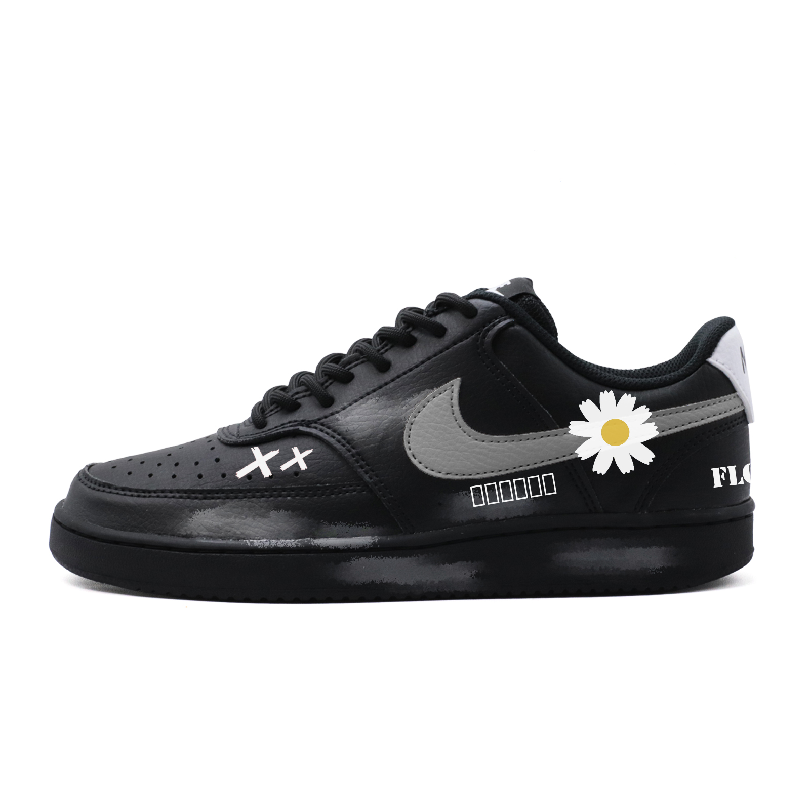 

Nike Court Vision 1 Language Chrysanthemum устойчивые к истиранию низкие кроссовки для скейтбординга мужские black