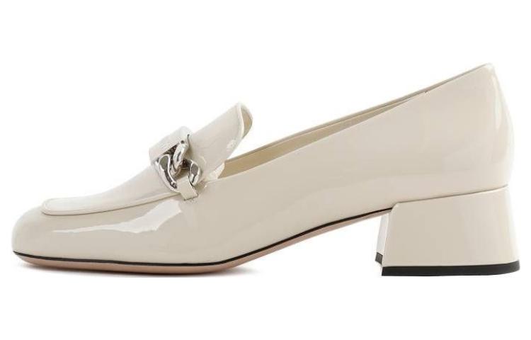 MIU MIU Кожаные туфли на массивном каблуке Women's White
