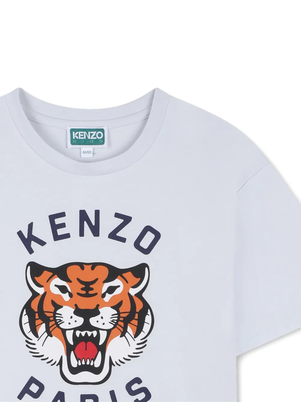 Футболка с изображением тигра Kenzo Kids, белый — фото 3