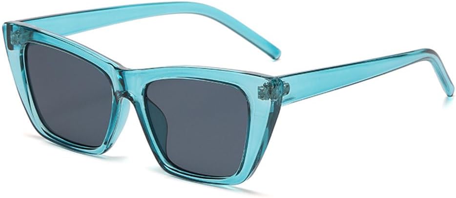 

Женские солнцезащитные очки «кошачий глаз», модные квадратные солнцезащитные очки в минималистичном стиле, желейного цвета, защита от УФ-излучения UV400 MTZJH, Blue Grey