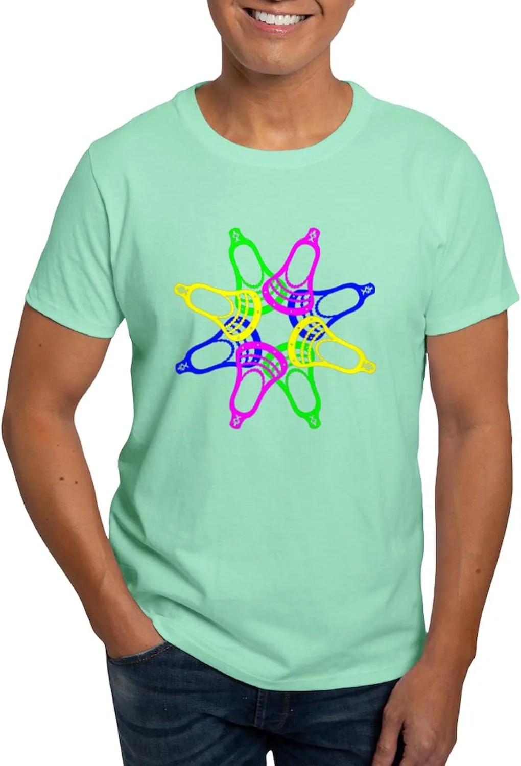 

Футболка мужская Lacrosse Neon Heads Dark, 100% Cotton, Classic Graphic White CafePress