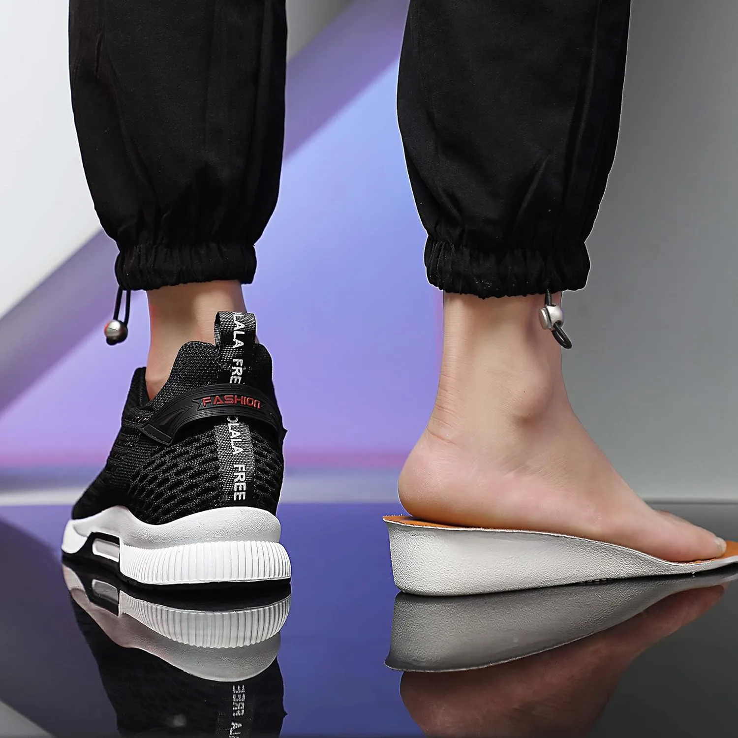 

Кроссовки CERYTHRINA Men Elevator, спортивная обувь с невидимым увеличением роста на 6 см, шнуровка, модные кроссовки, черный