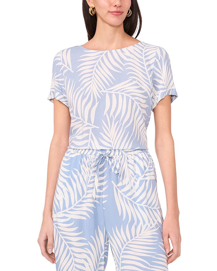 

Футболка с коротким рукавом и подвернутыми манжетами VINCE CAMUTO, синий