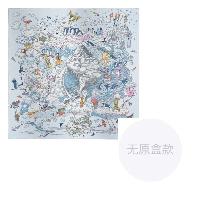 

HERMES Шёлковый шарф Mulberry Unisex голубой, Blue