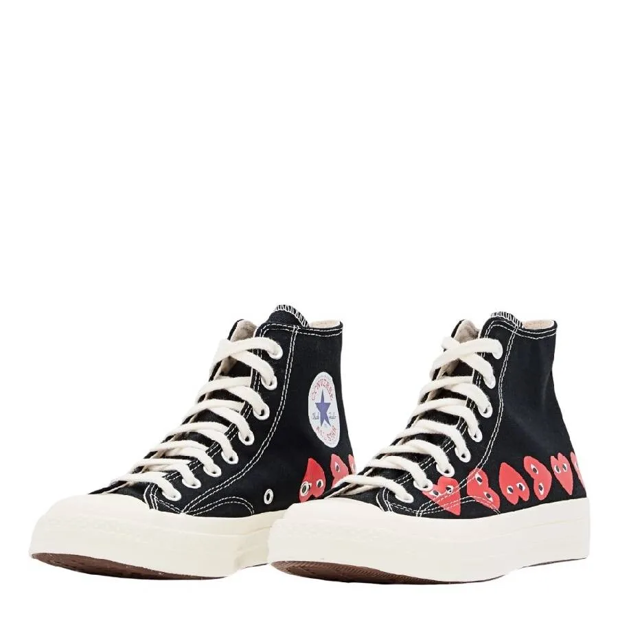 Кроссовки Comme Des Garcons Play X Converse с несколькими сердечками, черный — фото 2