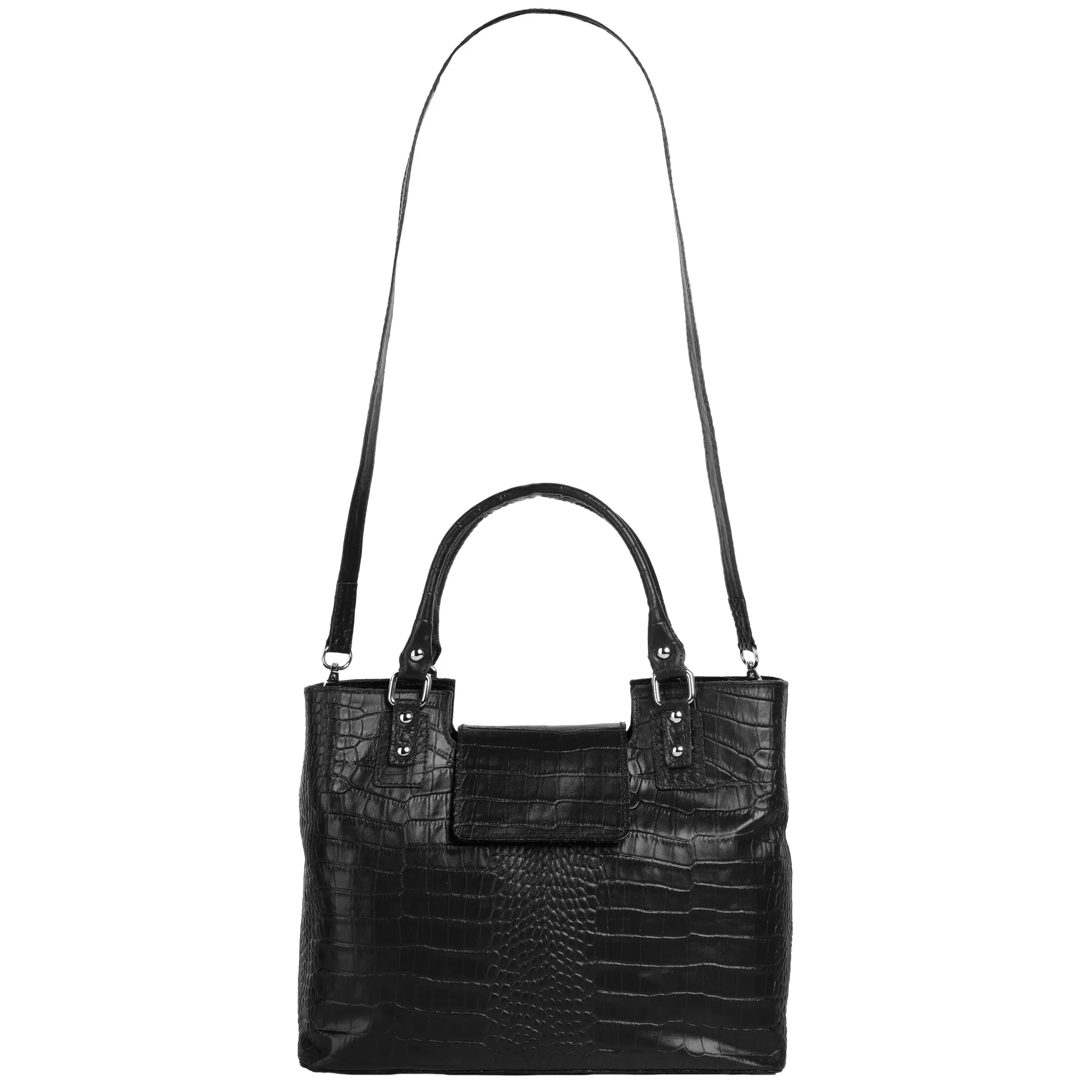 

Сумка с ручкой Cluty, натуральная кожа, производство Италия, черный