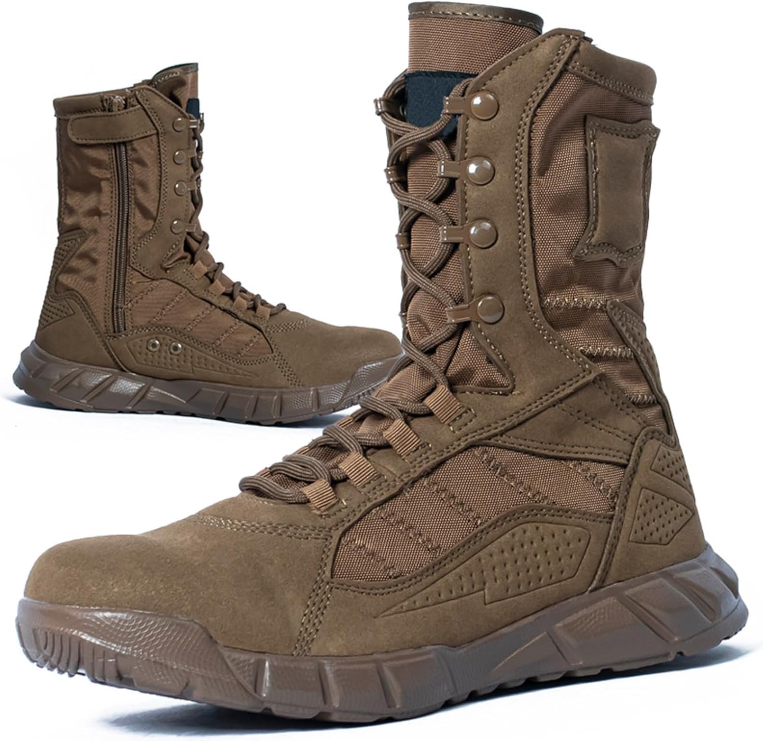 

Мужские высокие кроссовки для тренировок на улице- легкие дышащие походные кроссовки с толстой противоскользящей подошвой для пустынной местности и прогулок по тропам Azttoztto, хаки