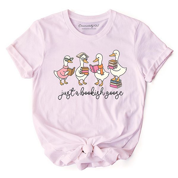 

Футболка Just a bookish goose для книголюбов Ornamentallyyou, Soft Pink