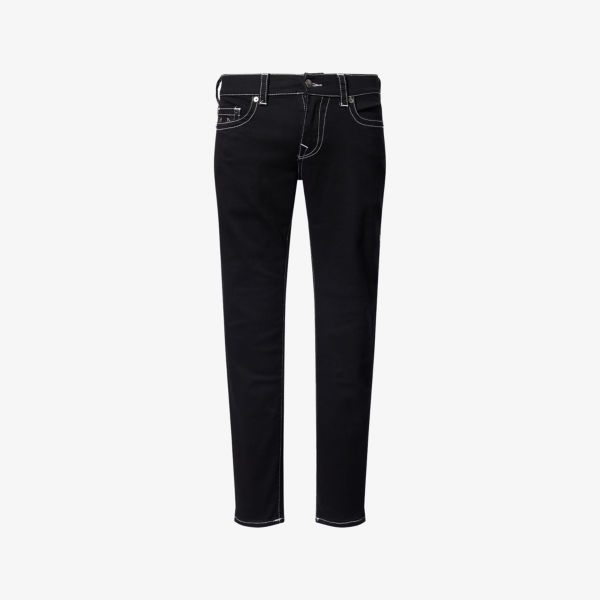 

Стрейч-джинсы True Religion с зауженными штанинами и декоративной строчкой, черный