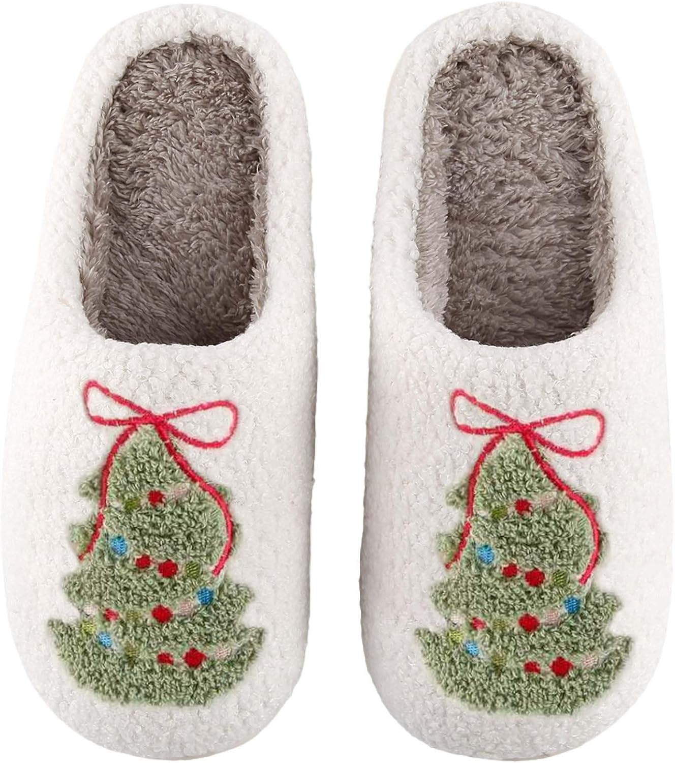 

Женские и мужские тапочки Ретро с эффектом памяти, милые мультяшные плюшевые, пушистые, с теплой меховой подкладкой, для дома, зимняя обувь Hipiniss, Christmas Tree