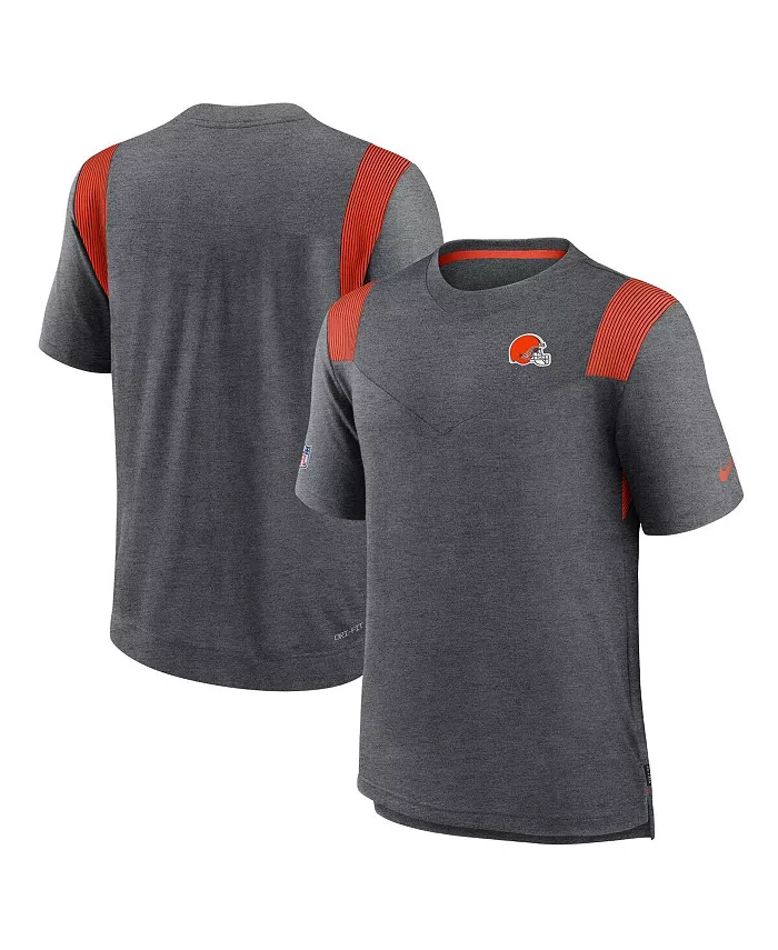 Мужская футболка Cleveland Browns Sideline Tonal Logo Performance Player цвета верескового угля Nike — фото 4