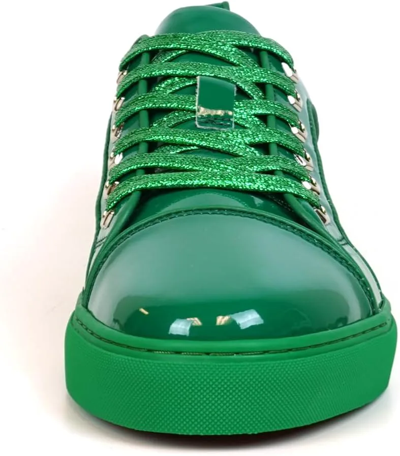 FI-2415-2 Patent Leather Cap tor Lace up Sneaker Fiesso by Aurelio Garcia, зеленый — фото 3